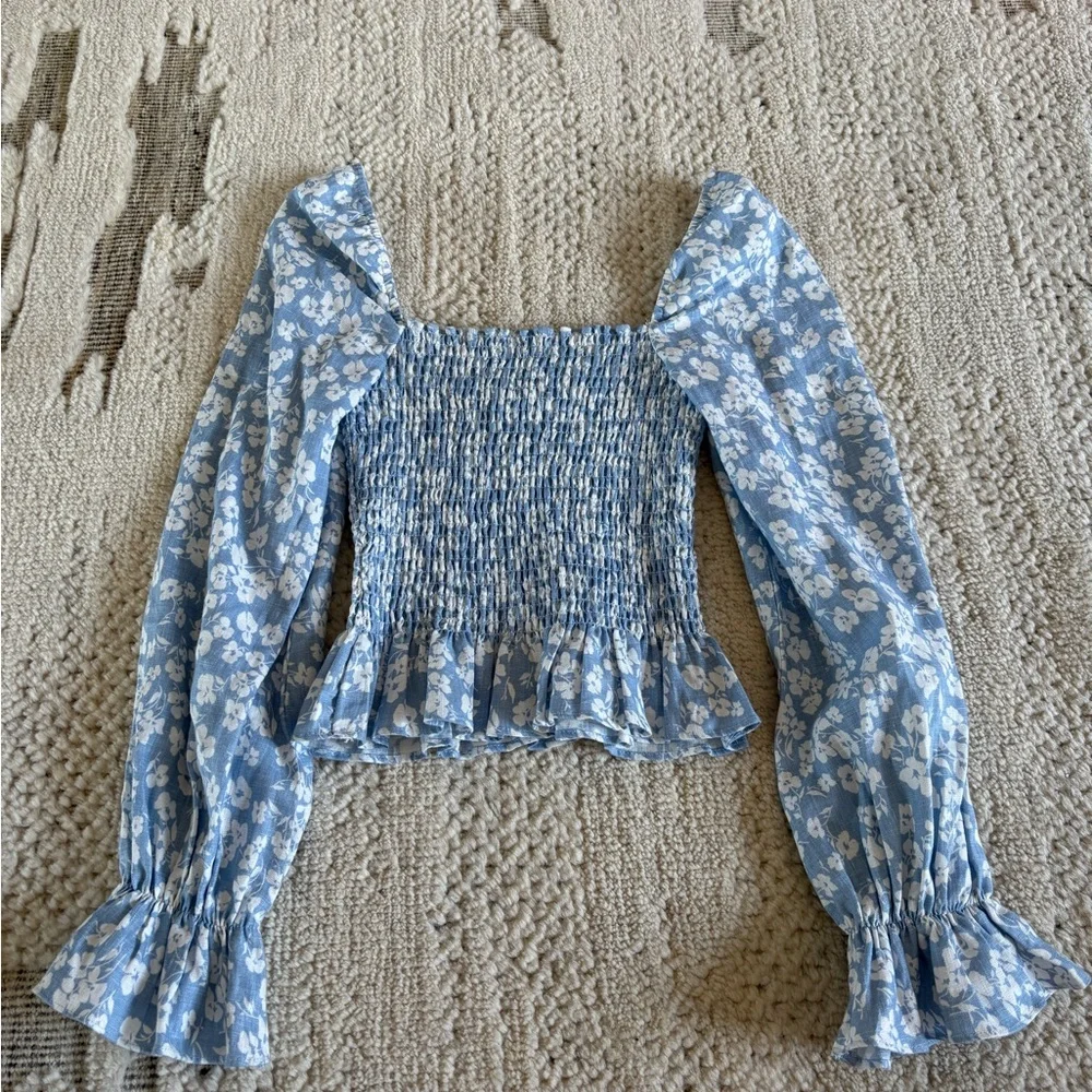 Reformation Cambria Linen Top in Sofie